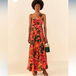 FARM Rio Blooming Garden One Shoulder Maxi Dress